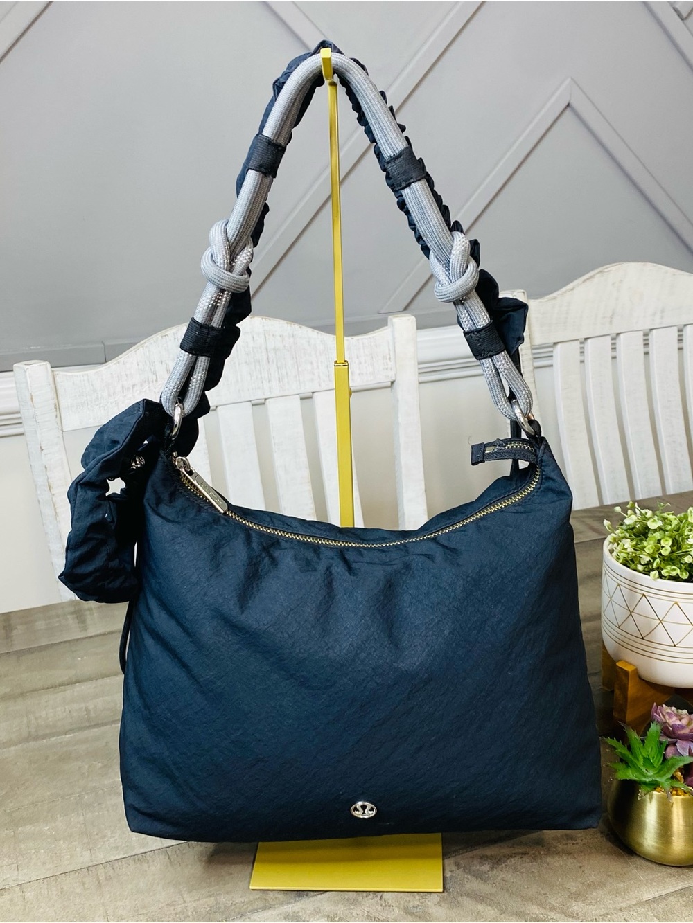Lululemon Convertible Ruched Crossbody Bag 6.5L Black Nylon
